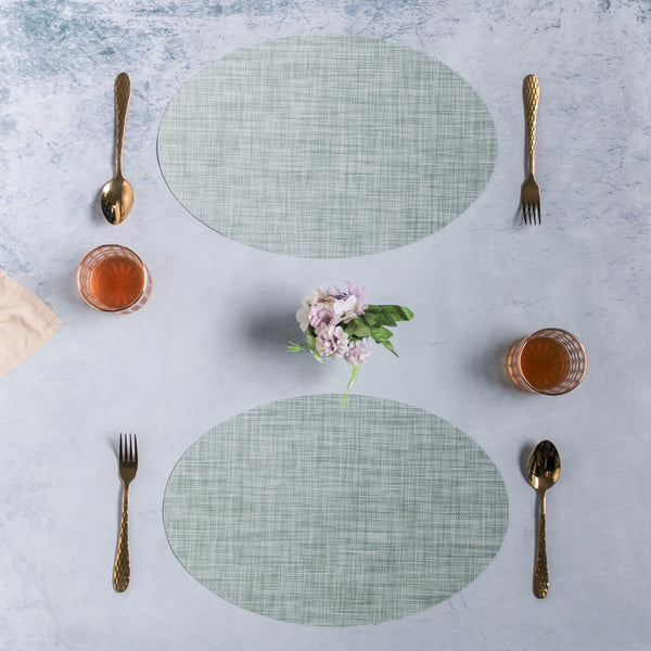 Oval Table Mat Mint Set of 2