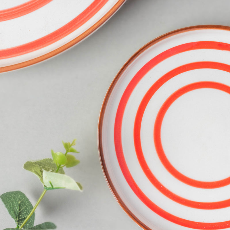 Spiral Red 22 Piece Dinner Set For 6
