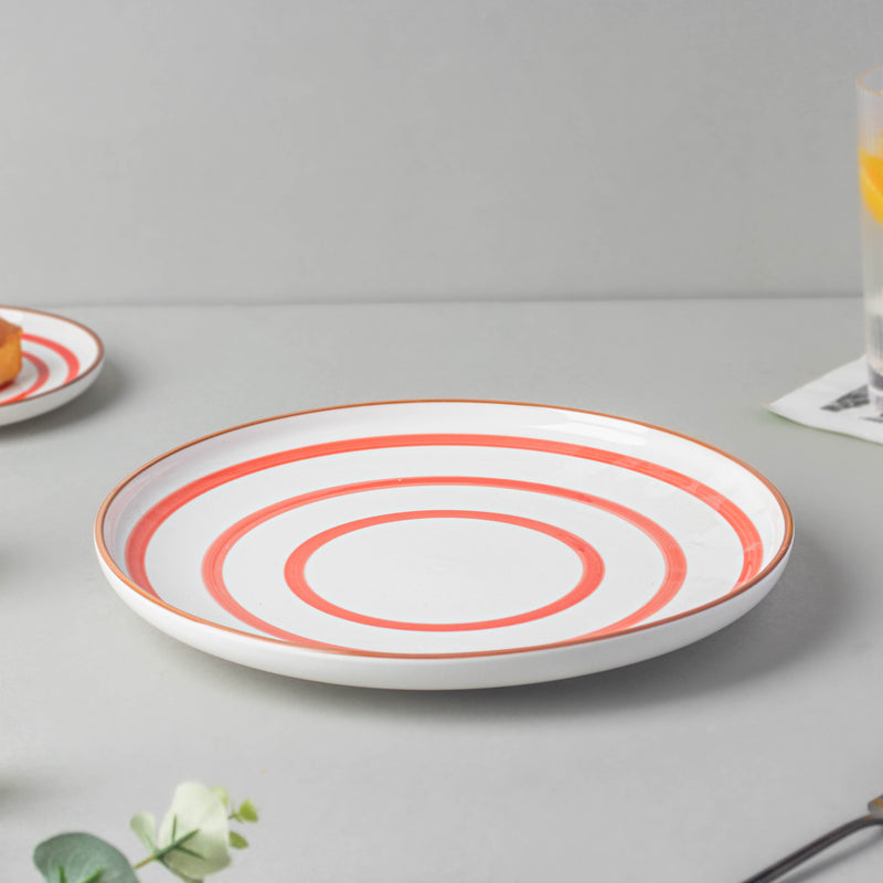Spiral Red 22 Piece Dinner Set For 6