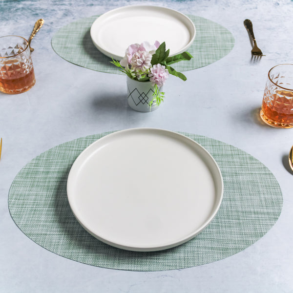 Oval Table Mat Mint Set of 2