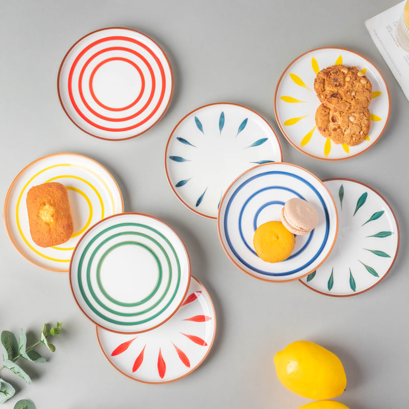 Spiral Snack Plate Green 6 Inch - Serving plate, snack plate, dessert plate | Plates for dining & home decor