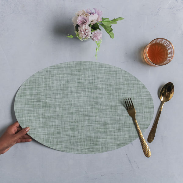 Oval Table Mat Mint Set of 2