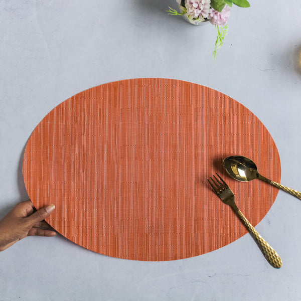 Oval Table Mat Orange Set of 2