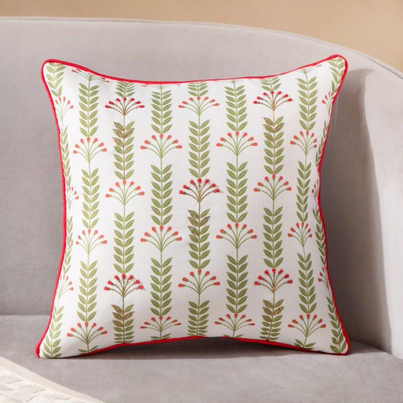 Hand Embroidered Cushion Cover Set Of 2 16 x 16 Inch