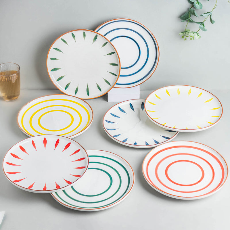 Spiral Dinner Plate Green 10 Inch - Serving plate, rice plate, ceramic dinner plates| Plates for dining table & home decor