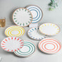Spiral Dinner Plate Yellow 10 Inch - Serving plate, rice plate, ceramic dinner plates| Plates for dining table & home decor