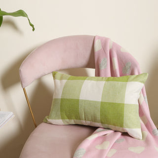 Green Checkered Bed Pillow Cover