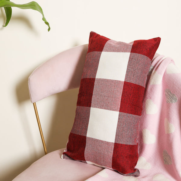 Red Checkered Bed Pillow Cover