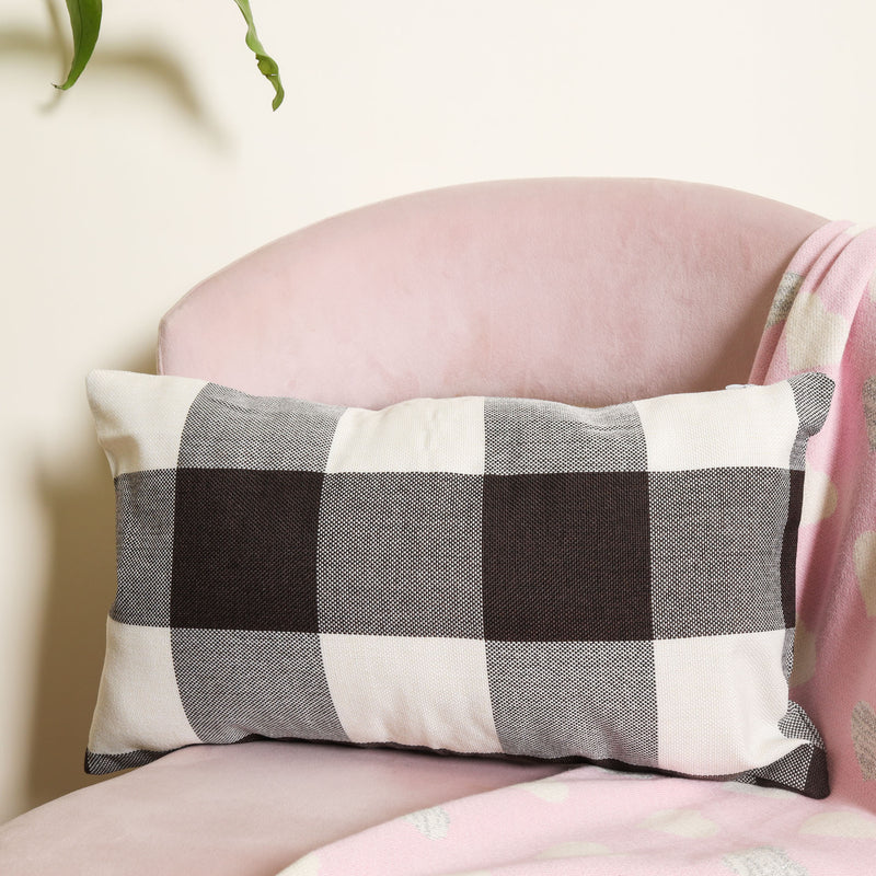 Black-grey Checkered Bed Pillow Cover