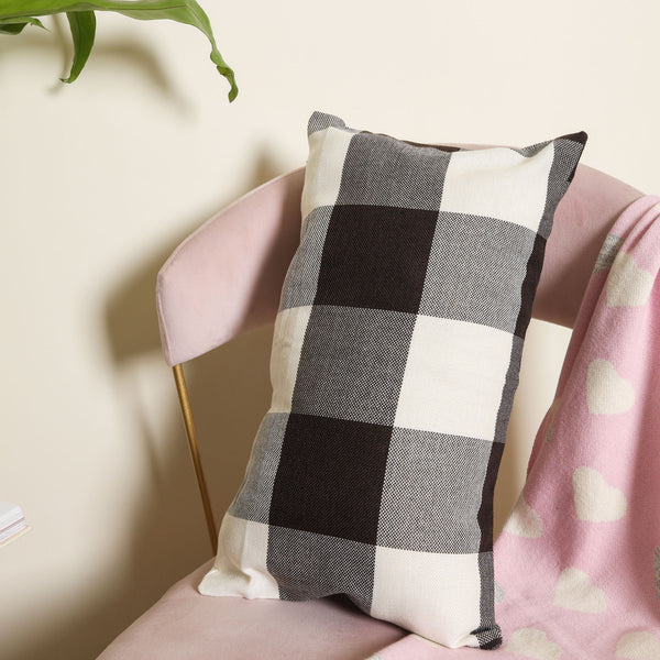 Black-grey Checkered Bed Pillow Cover