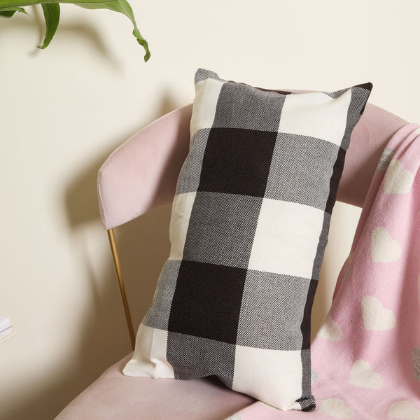 Black-grey Checkered Bed Pillow Cover