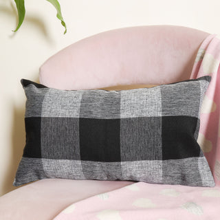 Black Check Bed Pillow Cover