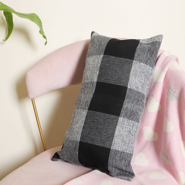 Black Check Bed Pillow Cover