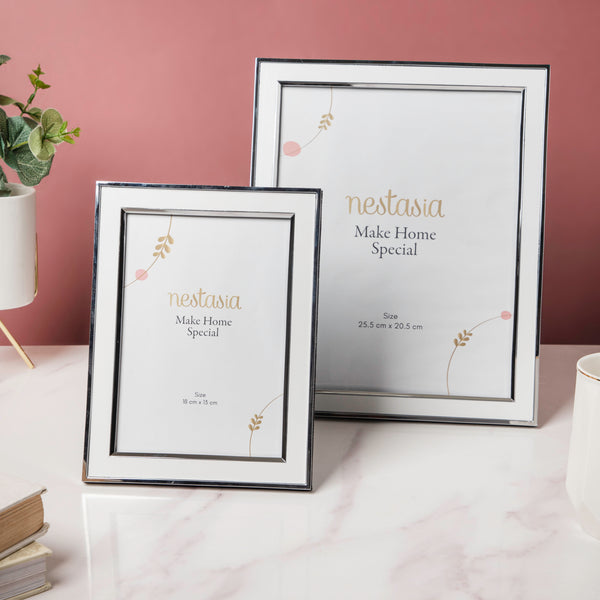 Sleek White Photo Frame 8 Inch