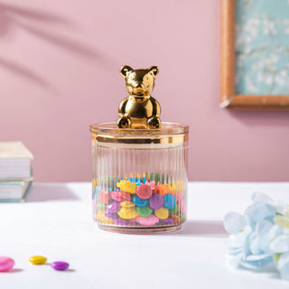 Vintage Jar With Bear Lid Amber 350ml