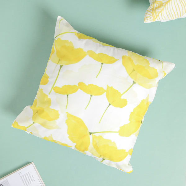 Yellow and White Couch Pillow Cover