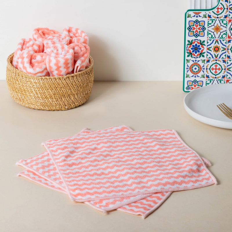 Soft Duster Cloth Peach Set Of 10 - Kitchen Tool