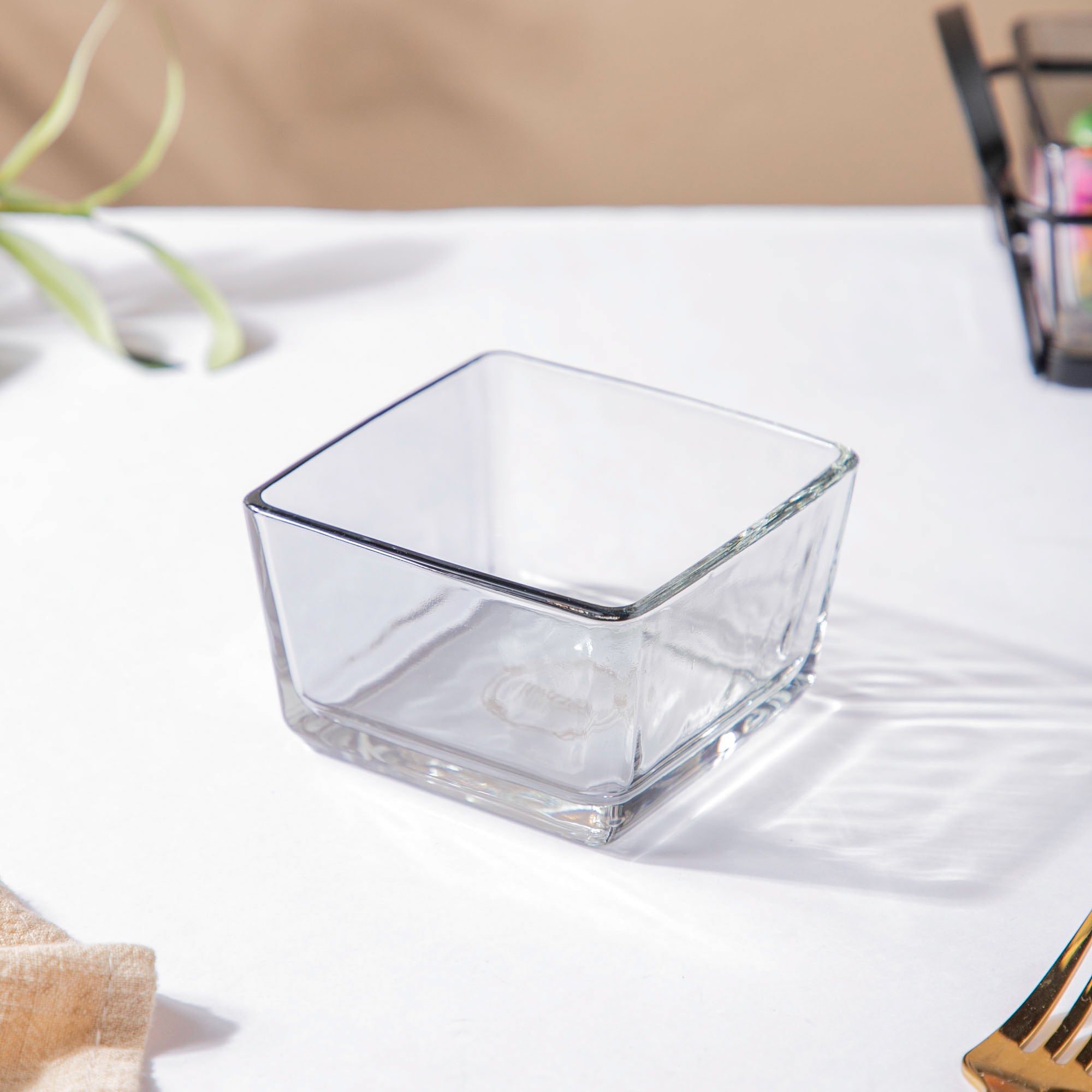 Clear Glass Bowl With Tray Set Of 200ml