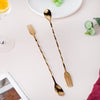 Bar Spoon With Fork Gold Set of 2