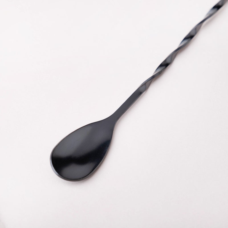 Bar Spoon With Fork  Black Set of 2