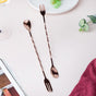 Bar Spoon With Fork Rose Gold Set of 2