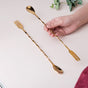 Bar Spoon With Fork Gold Set of 2