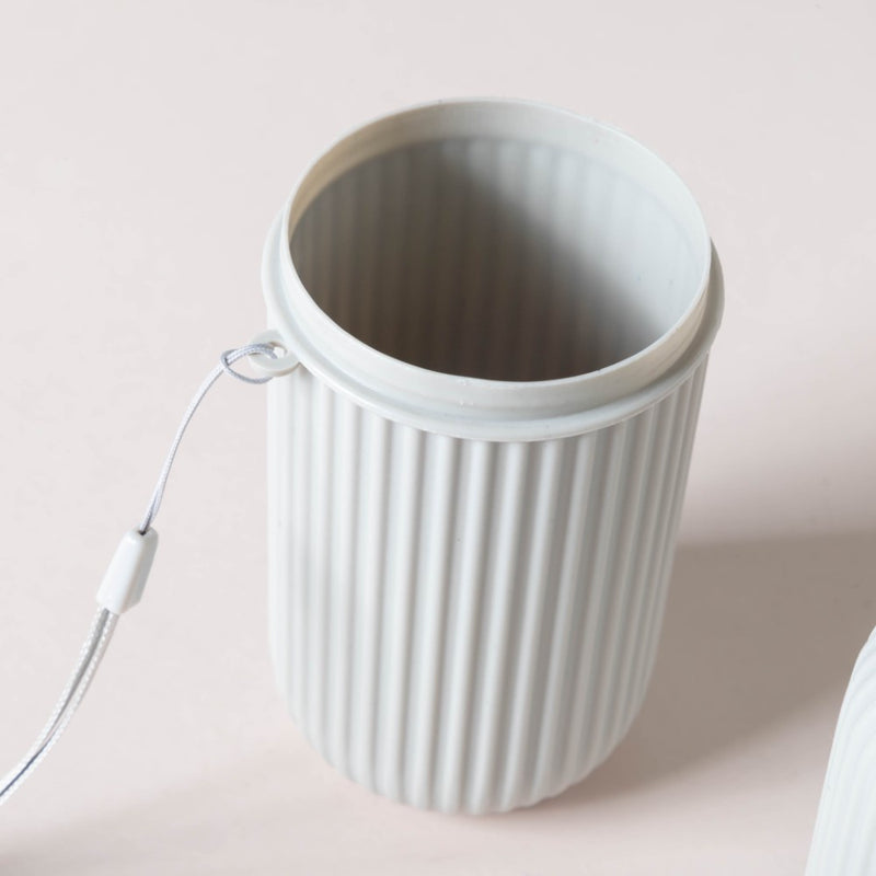 Capsule Shaped Portable Storage Bottle Grey Set Of 2