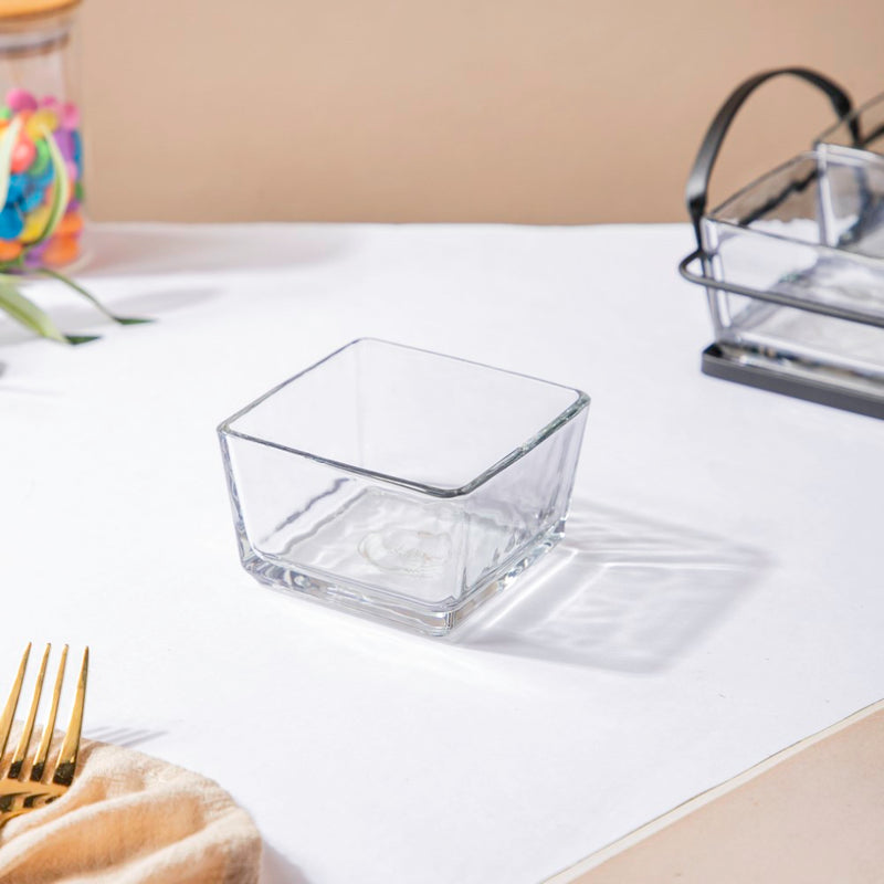 Glass Bowl With Metal Tray Set Of 7 200ml - Serving bowls, small glass bowls, snack serving bowls, section bowls, fancy serving bowls | Bowls for dining table & home decor