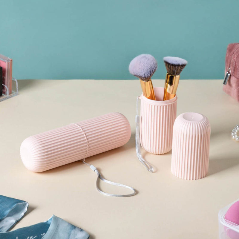 Capsule Shaped Portable Storage Bottle Pink Set Of 2