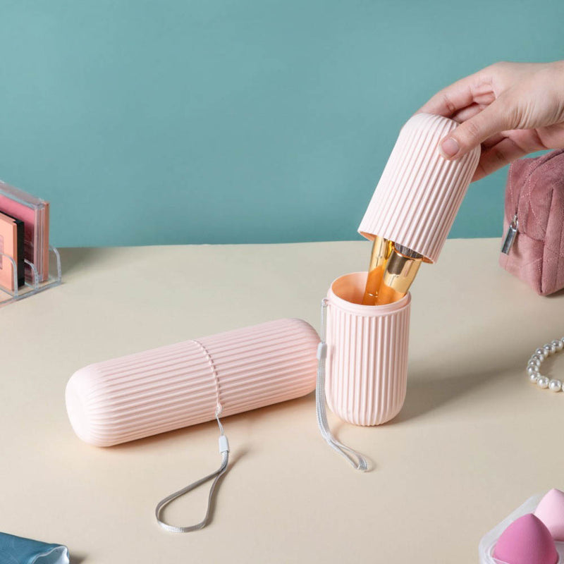 Capsule Shaped Portable Storage Bottle Pink Set Of 2