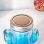 Prickly Cacti Glass Jar Blue with Lid Set of 4