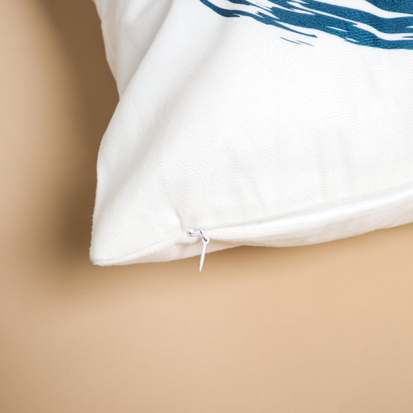 White And Blue Throw Pillow Cover