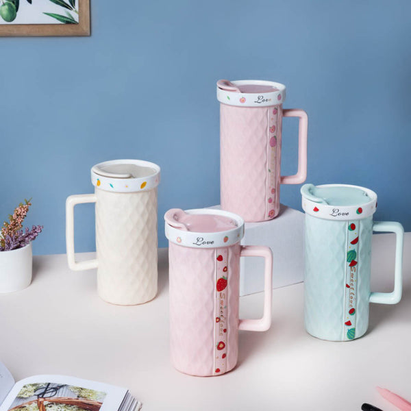 Tall Mango Fruity Cup 550 ml- Mug for coffee, tea mug, cappuccino mug | Cups and Mugs for Coffee Table & Home Decor