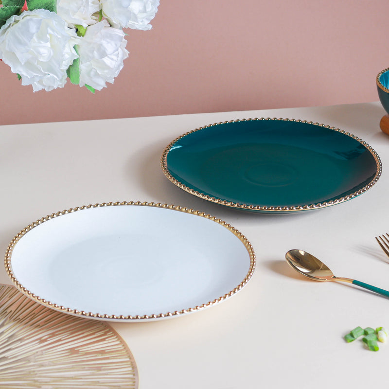 Glazed Ceramic Dinner Plate - Serving plate, lunch plate, ceramic dinner plates| Plates for dining table & home decor