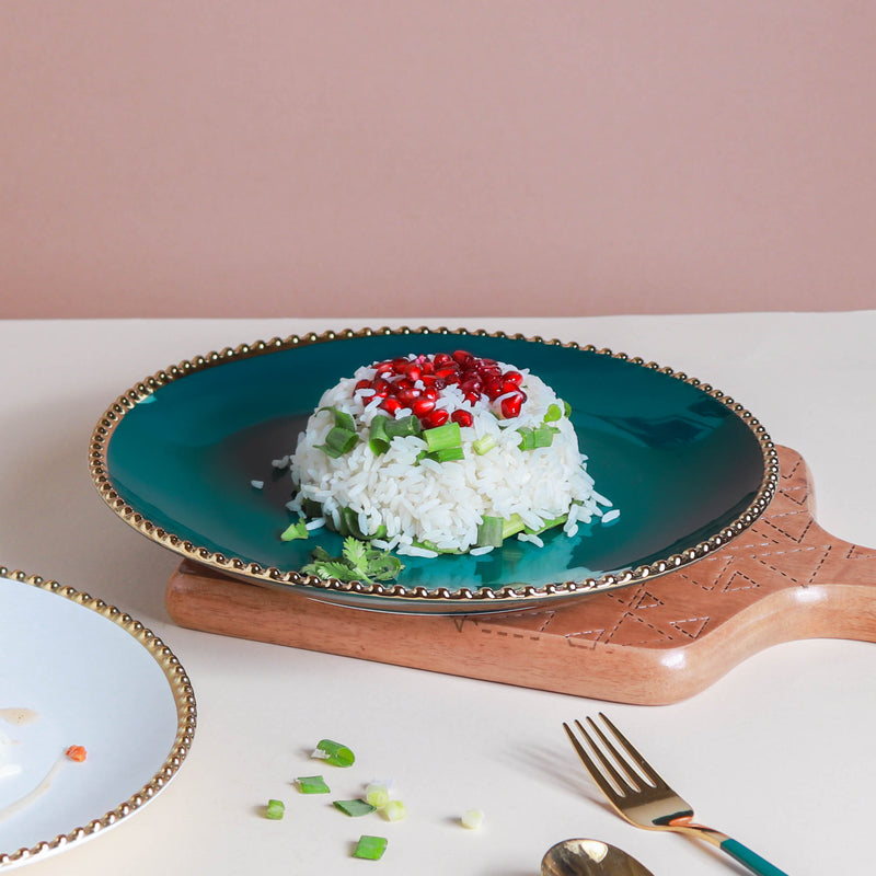 Glazed Ceramic Dinner Plate - Serving plate, lunch plate, ceramic dinner plates| Plates for dining table & home decor