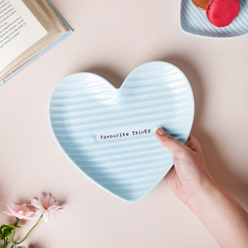 Large Heart Starter Plate Blue - Serving plate, small plate, snacks plates | Plates for dining table & home decor