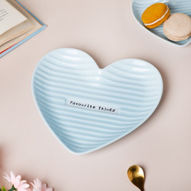 Large Heart Starter Plate Blue - Serving plate, small plate, snacks plates | Plates for dining table & home decor