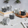 Black and White Cup Set- Tea cup, coffee cup, cup for tea | Cups and Mugs for Office Table & Home Decoration