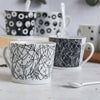 Black and White Cup Set- Tea cup, coffee cup, cup for tea | Cups and Mugs for Office Table & Home Decoration