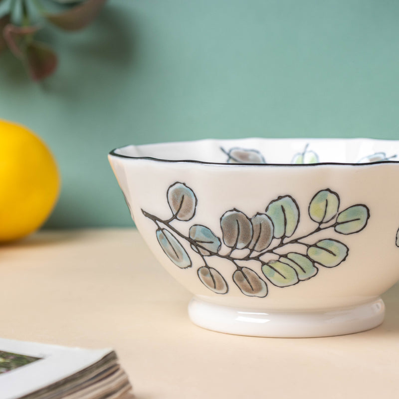 Aspen Leaves Snack Bowl Small 300 ml - Bowl, soup bowl, ceramic bowl, snack bowls, curry bowl, popcorn bowls | Bowls for dining table & home decor