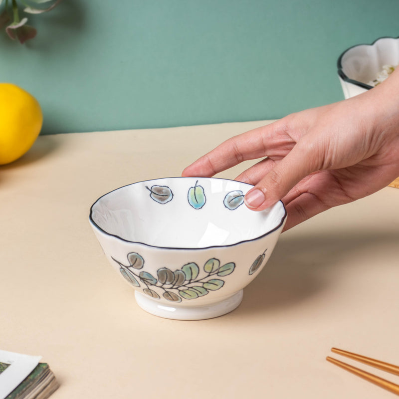 Aspen Leaves Snack Bowl Small 300 ml - Bowl, soup bowl, ceramic bowl, snack bowls, curry bowl, popcorn bowls | Bowls for dining table & home decor