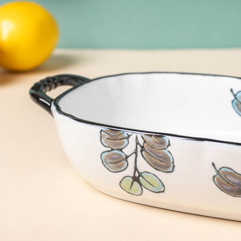 Aspen Leaves Long Serving Bowl 8 Inch - Baking Dish