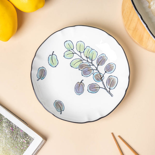 Aspen Leaves Snack Plate 7.5 Inch - Serving plate, snack plate, dessert plate | Plates for dining & home decor