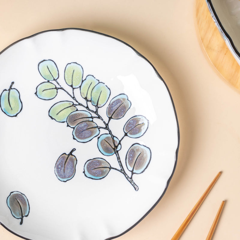 Aspen Leaves Snack Plate 7.5 Inch - Serving plate, snack plate, dessert plate | Plates for dining & home decor