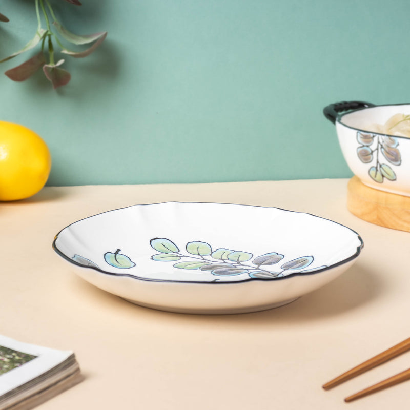 Aspen Leaves Snack Plate 7.5 Inch - Serving plate, snack plate, dessert plate | Plates for dining & home decor