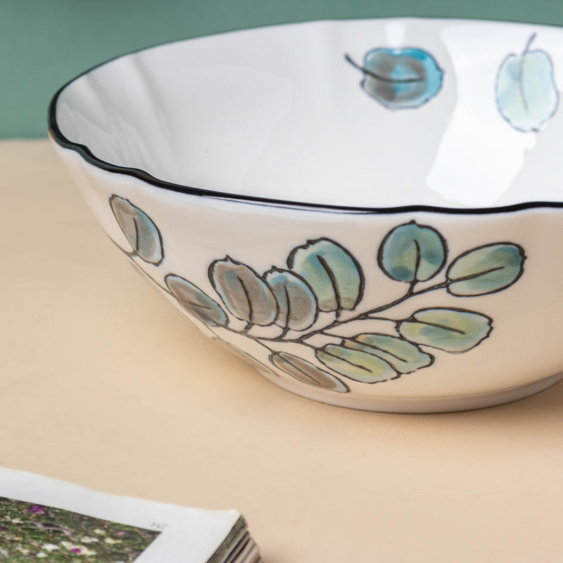 Aspen Leaves Serving Bowl 7.5 Inch - Ceramic bowl, serving bowls, noodle bowl, salad bowls | Bowls for dining table & home decor