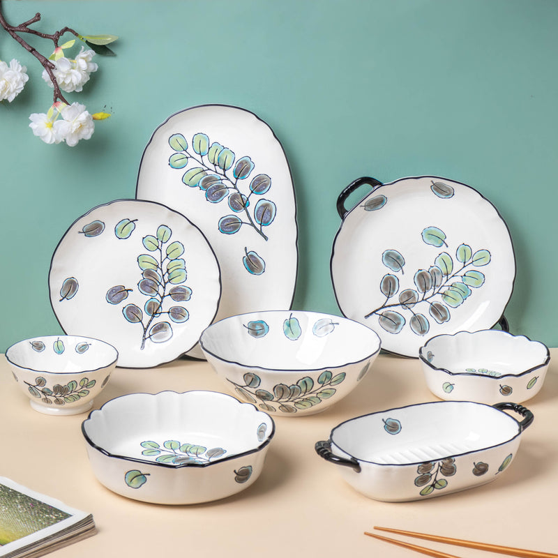 Aspen Leaves Snack Plate 7.5 Inch - Serving plate, snack plate, dessert plate | Plates for dining & home decor