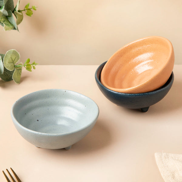 Peach Dessert Bowl With Legs 100 ml - Bowl, ceramic bowl, dip bowls, chutney bowl, dip bowls ceramic | Bowls for dining table & home decor 