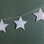 Festive Shimmery Star Bunting Silver 98 Inch - Festive Shimmery Star Bunting, Silver Star Bunting, Decorative Star Garland, Shimmery Silver Decor