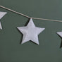 Festive Shimmery Star Bunting Silver 98 Inch - Festive Shimmery Star Bunting, Silver Star Bunting, Decorative Star Garland, Shimmery Silver Decor